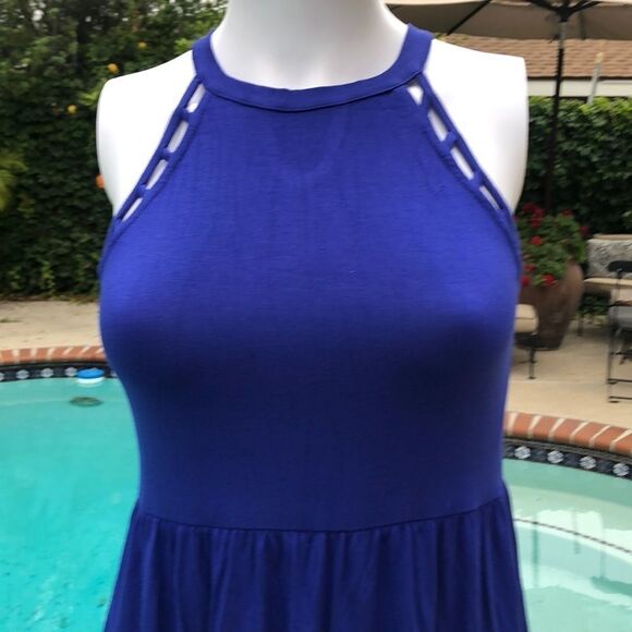 Good Luck Girl Gem Knit Halter Cage Skater Dress - Picture 4 of 13